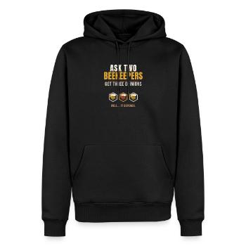 Apiculteur demande à deux apiculteurs Obtenez trois avis b - Sweat à capuche Premium bio Homme - noir - Devant - Nico (187cm)