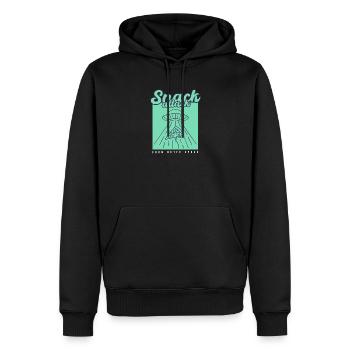 Snack de pizza OVNI - Sweat à capuche Premium bio Homme - noir - Devant - Nico (187cm)