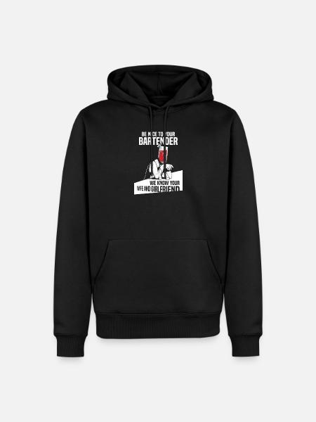 Kellner Barkeeper Ober Bar Bartender barchef - Männer Premium Bio Hoodie - Schwarz