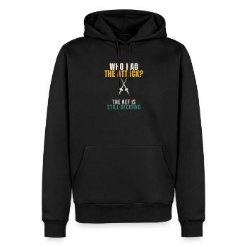 Escrime qui a eu l’attaque Escrimeur drôle d’épée Référence - Sweat à capuche Premium bio Homme - noir - Devant - Nico (187cm)