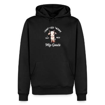 Thérapie de la ferme de chèvres - Sweat à capuche Premium bio Homme - noir - Devant - Nico (187cm)
