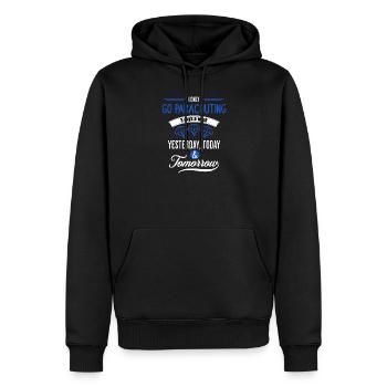 Citation drôle sur le parachutisme - Sweat à capuche Premium bio Homme - noir - Devant - Nico (187cm)