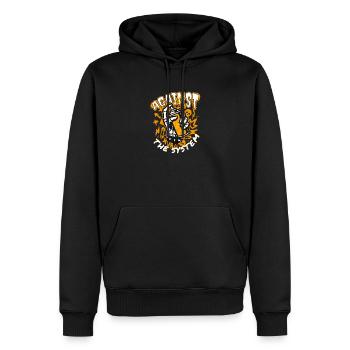 Against System - Männer Premium Bio Hoodie - Schwarz - Vorne - Nico (187cm)