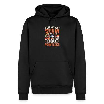 Sushi Japonais Cadeau de Sushi - Sweat à capuche Premium bio Homme - noir - Devant - Nico (187cm)