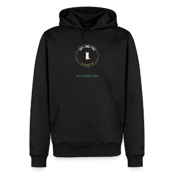 Catio-Architekt – Baugenehmigung steht noch aus –  - Männer Premium Bio Hoodie - Schwarz - Vorne - Nico (187cm)
