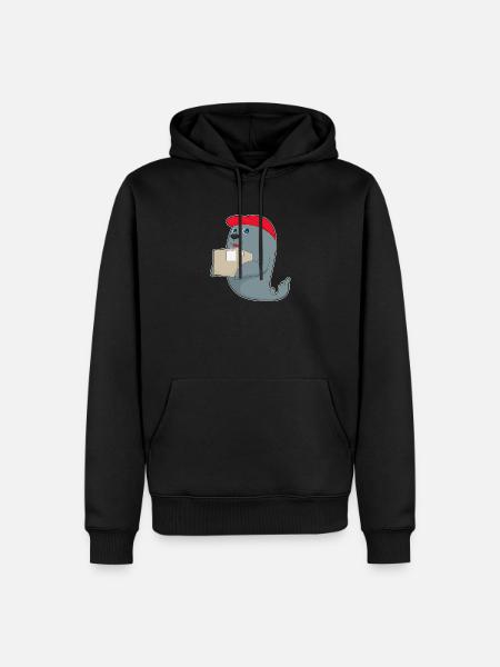 Seehund Karton - Männer Premium Bio Hoodie - Schwarz