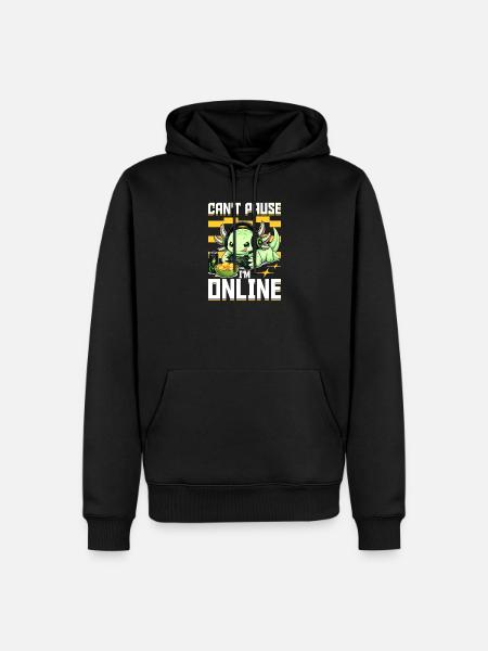 Funny Axolotl Gamer Gaming - Männer Premium Bio Hoodie - Schwarz
