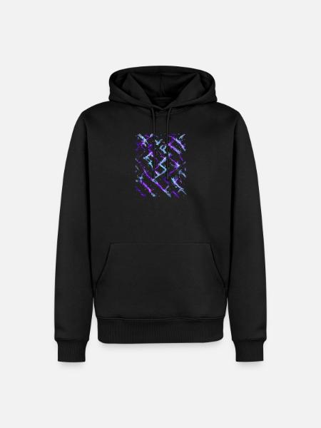 Neon Cyber Anti Gesichtserkennung Muster  - Männer Premium Bio Hoodie - Schwarz