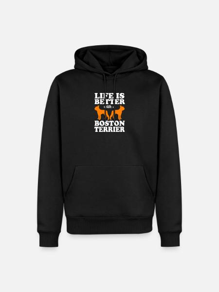 Boston Terrier - Männer Premium Bio Hoodie - Schwarz
