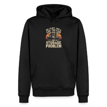 Autolagerproblem Retro-Stack - Männer Premium Bio Hoodie - Schwarz - Vorne - Nico (187cm)