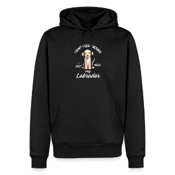 Gelber Labradorwelpe - Männer Premium Bio Hoodie - Schwarz - Vorne - Nico (187cm)