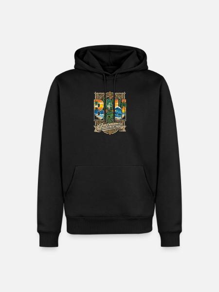 Bali Indonesia Buchstaben - Männer Premium Bio Hoodie - Schwarz