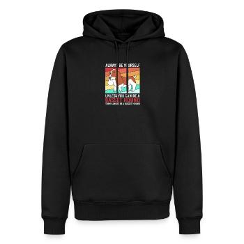 Basset Hound - Männer Premium Bio Hoodie - Schwarz - Vorne - Nico (187cm)
