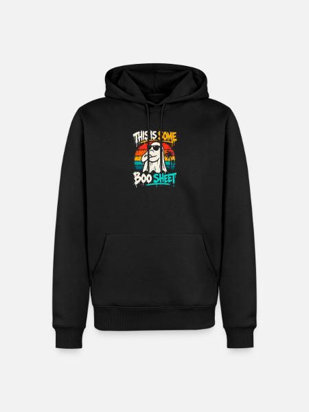 Boo Sheet Geist mit Sonnenbrille - Männer Premium Bio Hoodie - Schwarz