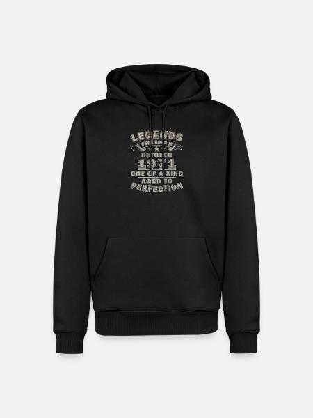 Originaler Oktober 1971 Retro-Stil - Männer Premium Bio Hoodie - Schwarz