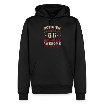 55. Geburtstag Geschenk Mann Best of Oktober 1971 - Männer Premium Bio Hoodie - Schwarz - Vorne - Nico (187cm)