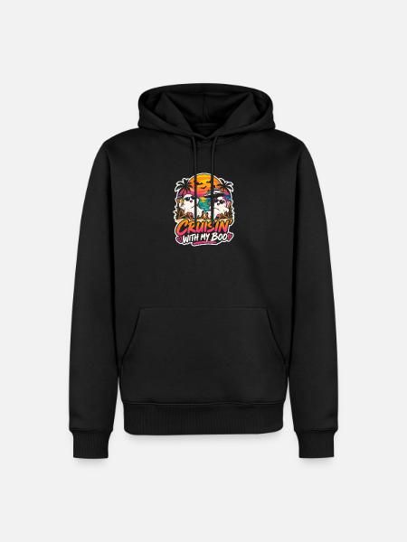 Crusin' mit Boo am Strand - Männer Premium Bio Hoodie - Schwarz
