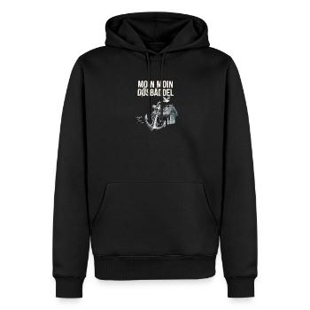  Moin Moin Dösbäddel Nordsee Spruch Anker Möwe - Männer Premium Bio Hoodie - Schwarz - Vorne - Nico (187cm)