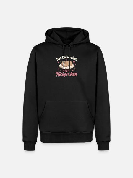 Das Dickerchen Macht Nickerchen - Männer Premium Bio Hoodie - Schwarz