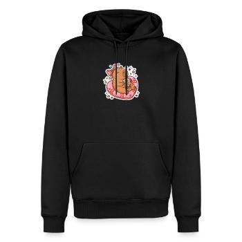 Süßes Capybara Mit Bubble Tea Kawaii Tier - Männer Premium Bio Hoodie - Schwarz - Vorne - Nico (187cm)