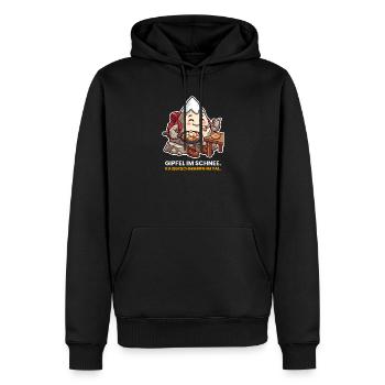 Gipfel im Schnee Kaiserschmarrn - Männer Premium Bio Hoodie - Schwarz - Vorne - Nico (187cm)