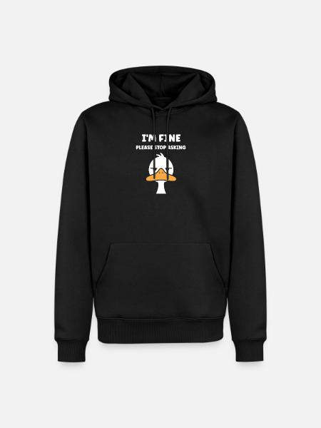 Mir geht's gut, Enten-Meme-Tee - Männer Premium Bio Hoodie - Schwarz