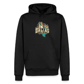 Texas Dallas Retro  - Männer Premium Bio Hoodie - Schwarz - Vorne - Nico (187cm)