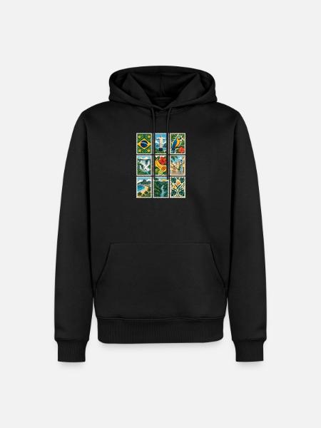 Brasilien Briefmarken - Männer Premium Bio Hoodie - Schwarz