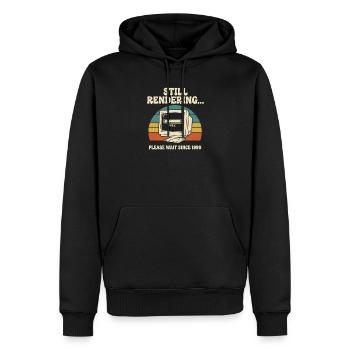 Rendere immer noch. Bitte warten Sie. 3D-Künstler Retro - Männer Premium Bio Hoodie - Schwarz - Vorne - Nico (187cm)