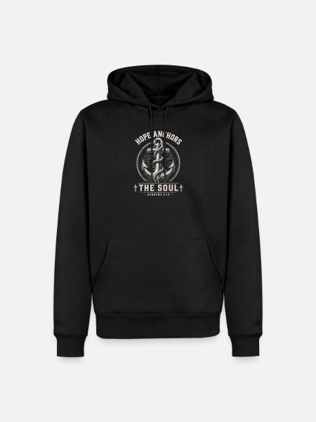 Hebräer 6,19 Christliches Ankerdesign - Männer Premium Bio Hoodie - Schwarz