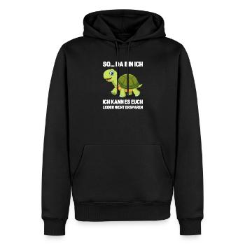 So da bin ich lustige Schildkröte Spruch - Männer Premium Bio Hoodie - Schwarz - Vorne - Nico (187cm)