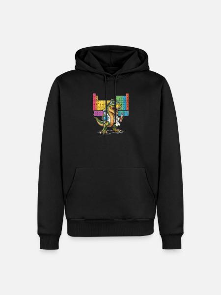Dino Wissenschaftler Regenbogenlab - Männer Premium Bio Hoodie - Schwarz