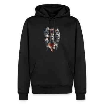Africa - Felpa con cappuccio ecologica premium da uomo - nero - Fronte - Nico (187cm)