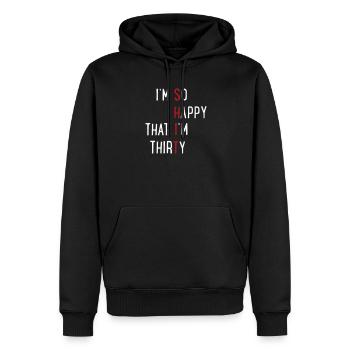 30 - Sweat à capuche Premium bio Homme - noir - Devant - Nico (187cm)