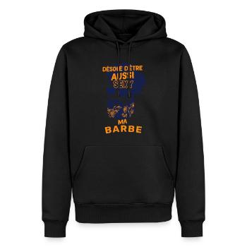 Barbu Et Sexy Humour Homme Papa - Sweat à capuche Premium bio Homme - noir - Devant - Nico (187cm)