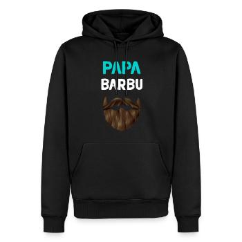 Papa Barbu Le Meilleur Humour Homme Avec Barbe - Sweat à capuche Premium bio Homme - noir - Devant - Nico (187cm)