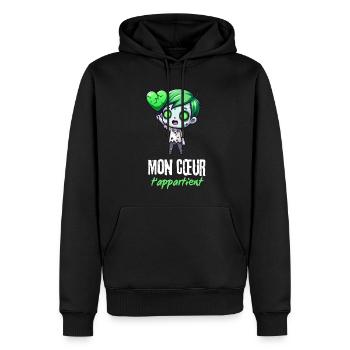 T-shirt Zombi Chibi Amoureux - Men’s Premium Organic Hoodie - black - Front - Nico (187cm)