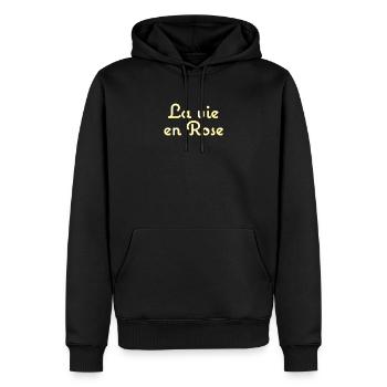 la vie en rose - Men’s Premium Organic Hoodie - black - Front - Nico (187cm)