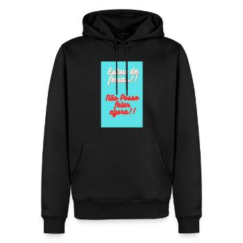 estou de ferias,não posso falar agora!! - Sweat à capuche Premium bio Homme - noir - Devant - Nico (187cm)