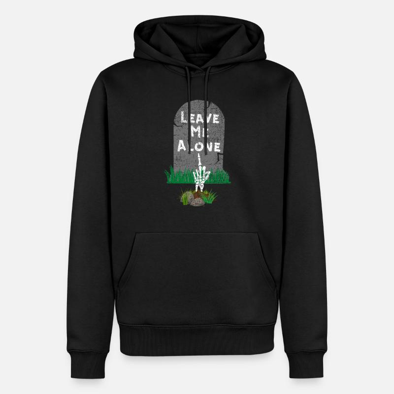 Laissez-moi tranquille, squelette antisocial - Sweat à capuche Premium bio Homme - noir