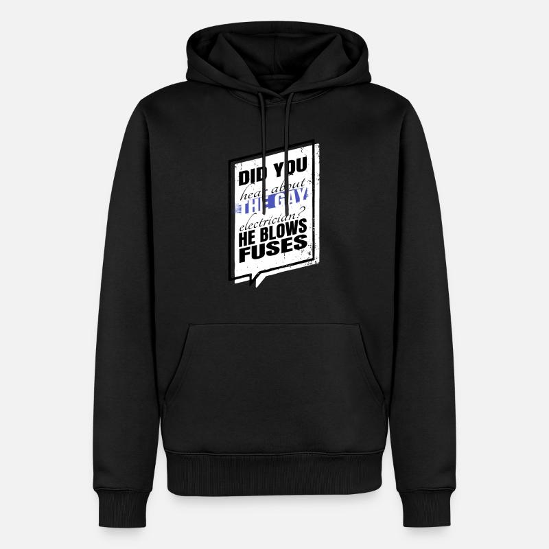 funny quote socket electrical activism - Männer Premium Bio Hoodie - Schwarz