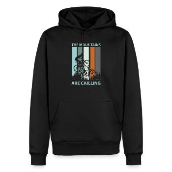 Mountainbiker Fahrrad Radsport - Männer Premium Bio Hoodie - Schwarz - Vorne - Nico (187cm)