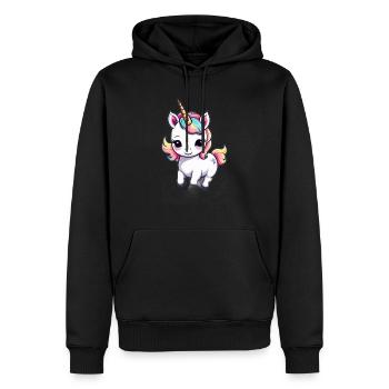 Licorne Einhorn Kawaii - Männer Premium Bio Hoodie - Schwarz - Vorne - Nico (187cm)