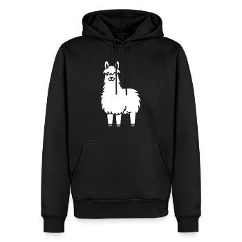 lama - Men’s Premium Organic Hoodie - black - Front - Nico (187cm)