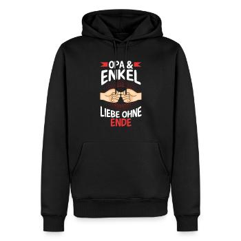 Großvater Opa und Enkel - Männer Premium Bio Hoodie - Schwarz - Vorne - Nico (187cm)