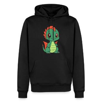 Bébé dragon - Sweat à capuche Premium bio Homme - noir - Devant - Nico (187cm)
