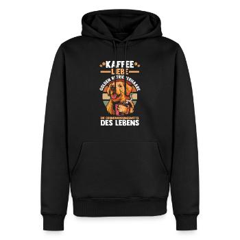 Kaffee Hund Golden Retriever - Männer Premium Bio Hoodie - Schwarz - Vorne - Nico (187cm)