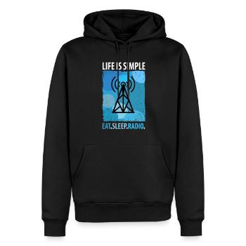 Amateur Radio Radio Radio Radio Radio Amateur Vintage - Sweat à capuche Premium bio Homme - noir - Devant - Nico (187cm)