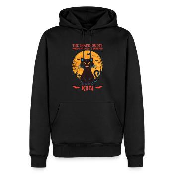 Halloween Katze Hexe - Männer Premium Bio Hoodie - Schwarz - Vorne - Nico (187cm)