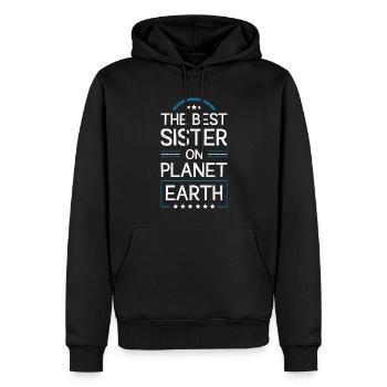 Beste Schwester Spruch - Männer Premium Bio Hoodie - Schwarz - Vorne - Nico (187cm)
